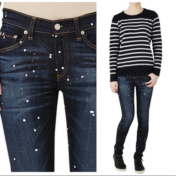 rag & bone Denim - Rag & Bone Skinny Jeans In Anfield Splatter